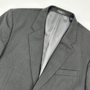 Albert Nipon Mens Charcoal Pinstripe Wool Blazer Jacket Size‎ S44